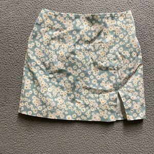 Wild Fable Mini Skirt Womens 8 Blue White Floral Casual Beach